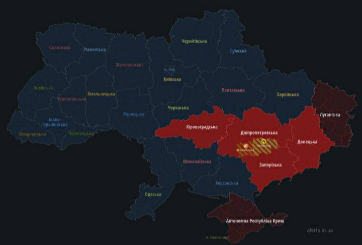 Карта повітряної тривоги онлайн