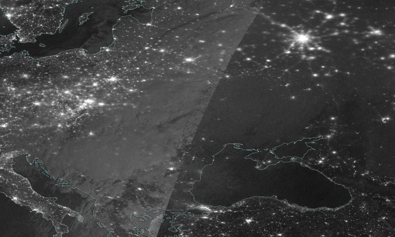 Карта россии ночью из космоса