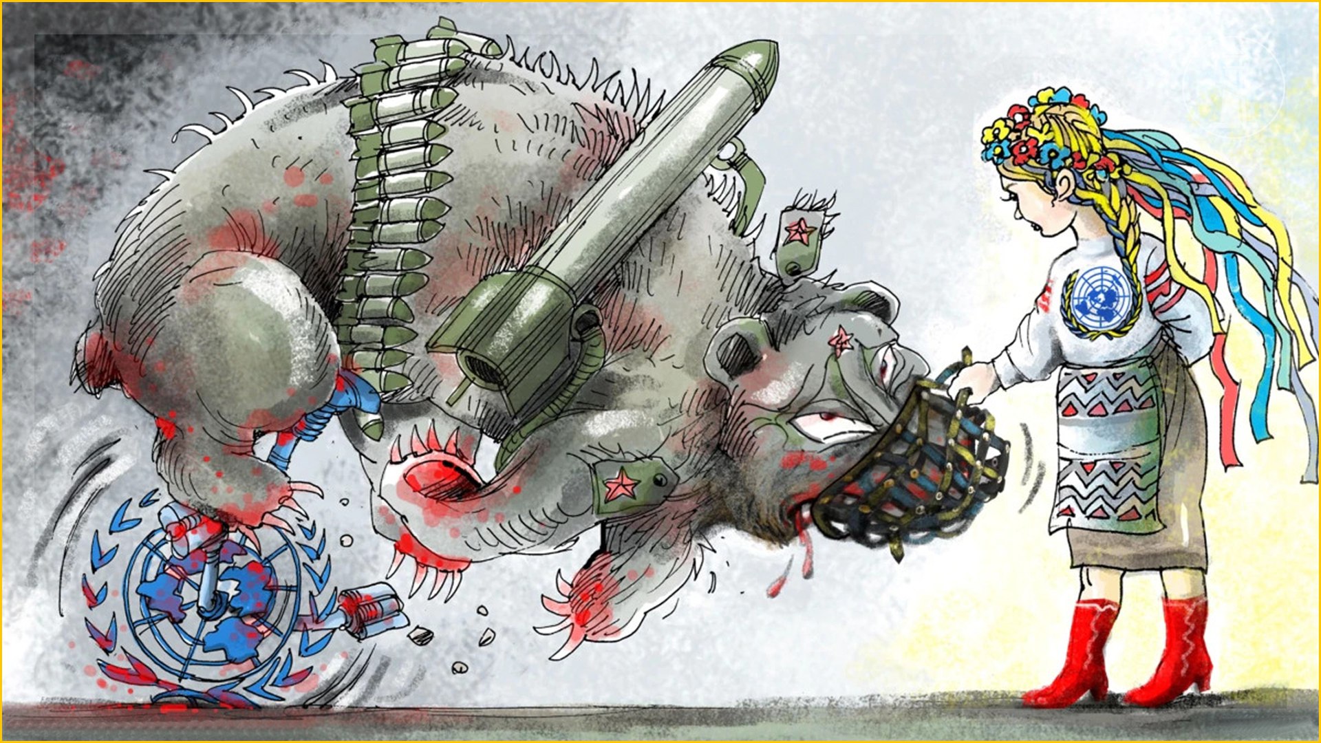 Карикатура на войну в Украине