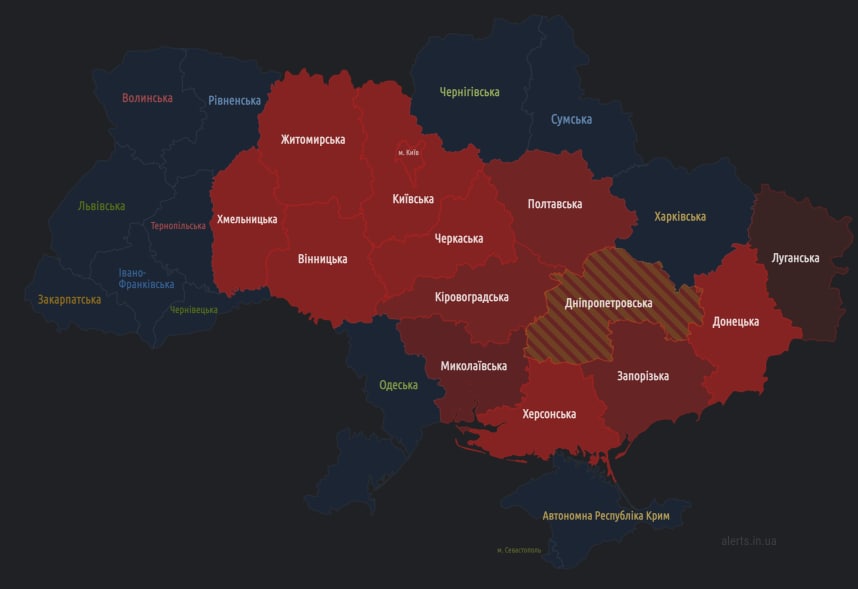 Карта тревоги украина онлайн