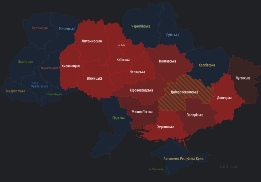 Карта тревог в Украине. Покажи карту тревоги Украины. Сайт Повитряна тревога карта. Карта повитряних тревог украины