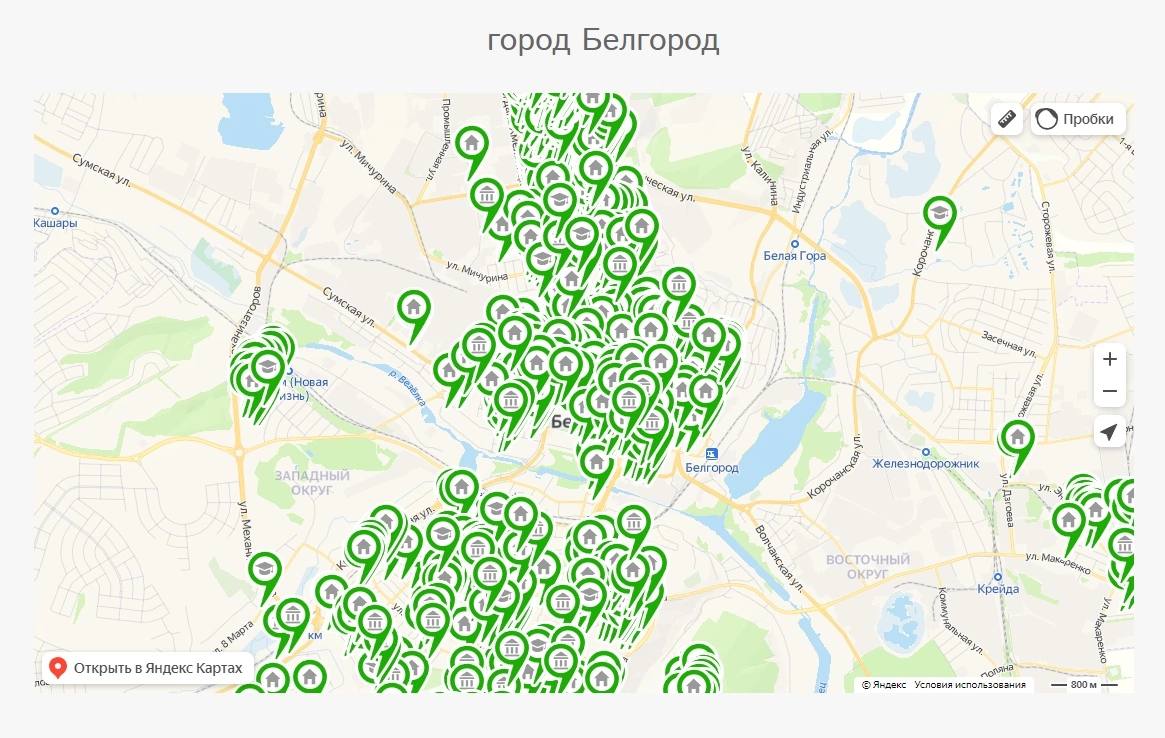 Белгородская область интерактивная карта