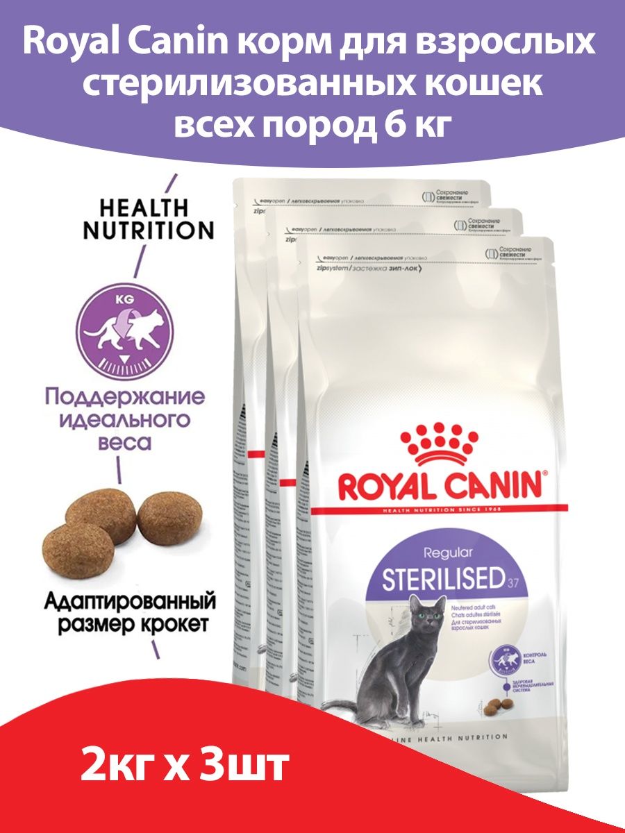 Royal canin sterilised для кошек 2 кг