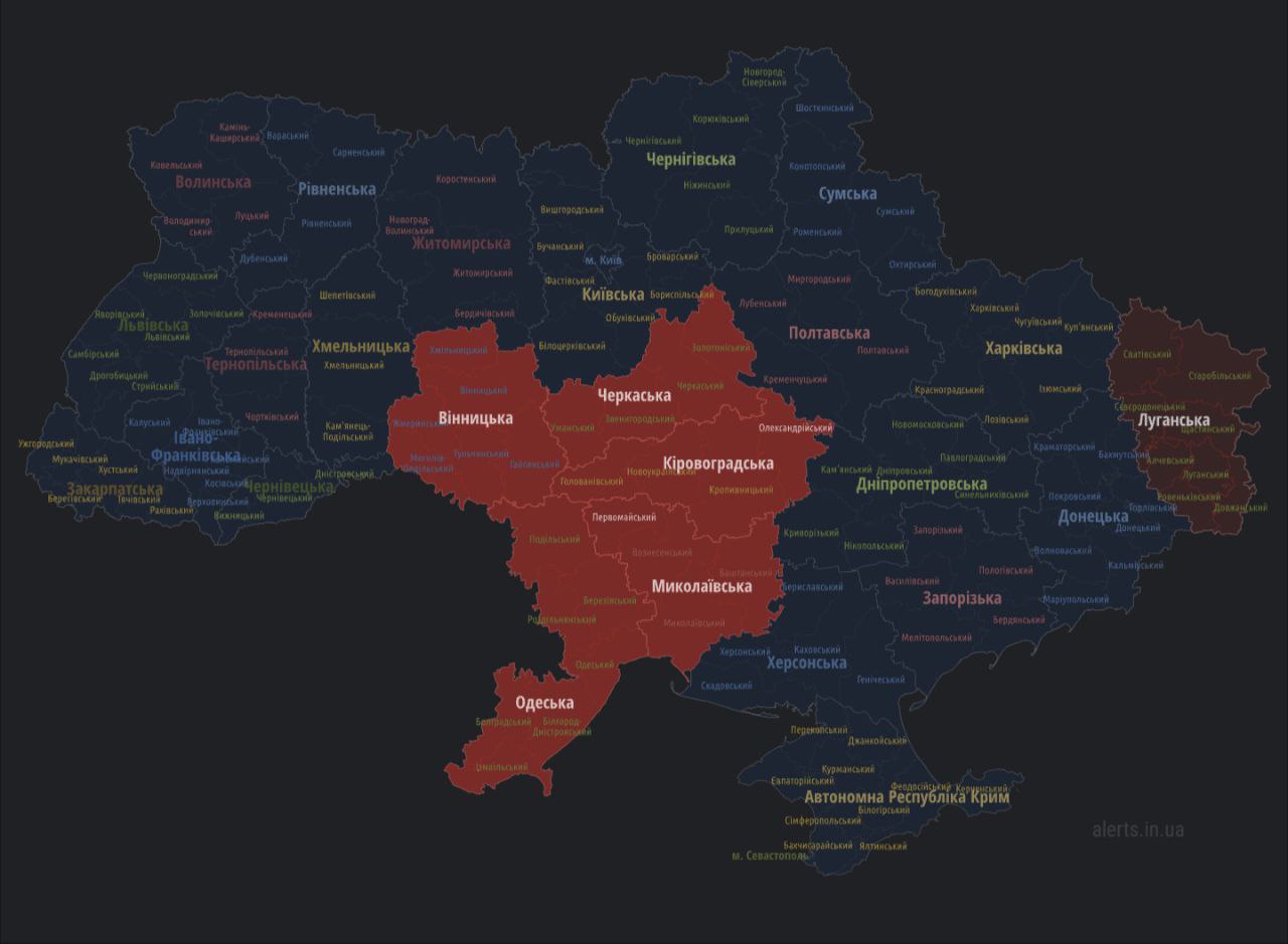 Карта повітряних тривог в україні