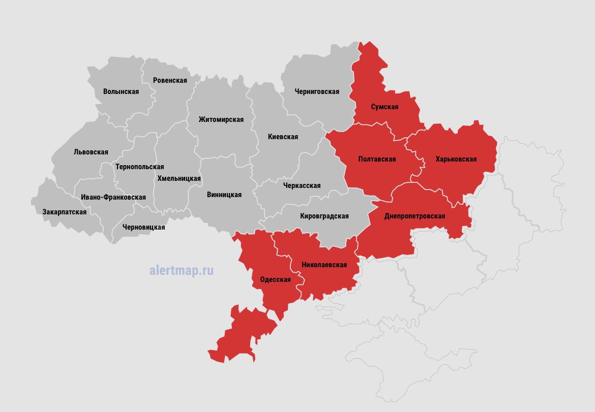 Карта юго восточной украины с городами и областями подробная на русском