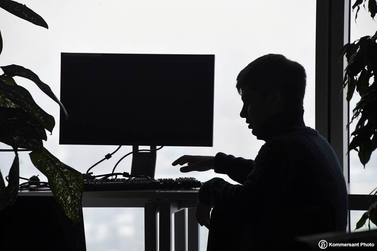 Man working on Computer