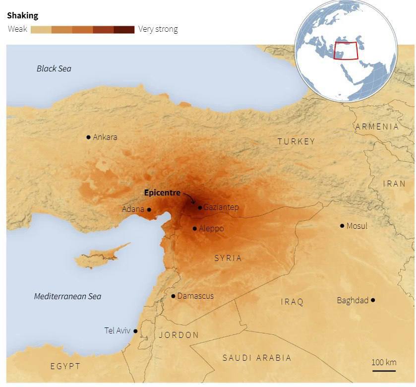 Где было землетрясение в турции карта