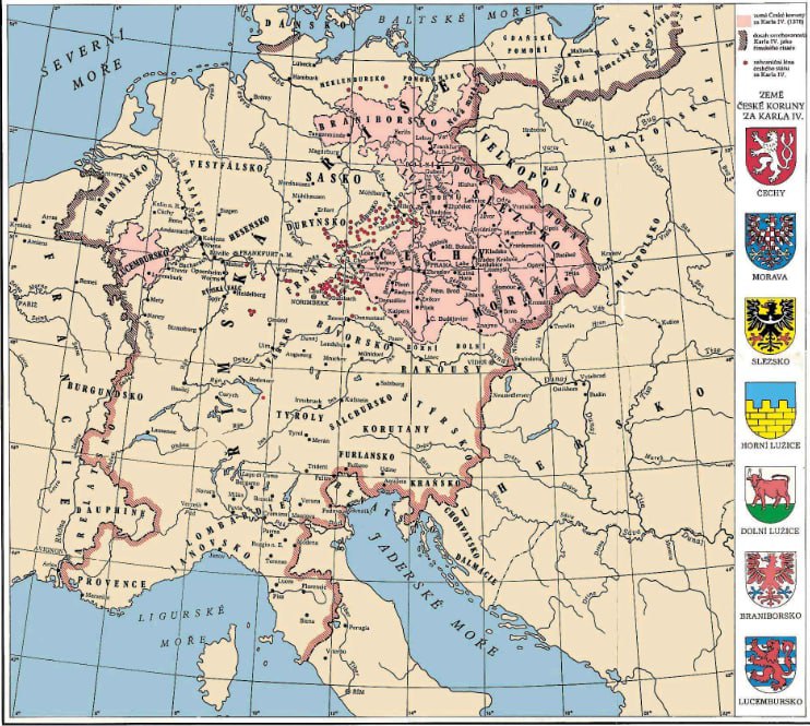 Карта чехии в 15 веке