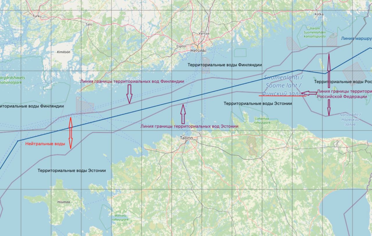 Карта балтийского моря с территориальными водами